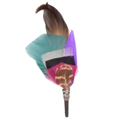 Pencil Brooch in Brown and Pink