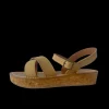 Platform Cross Sandal in Sand