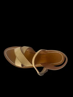 Platform Cross Sandal in Sand