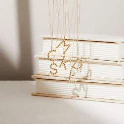 Poppy Rae Initial Necklace in Yellow Gold