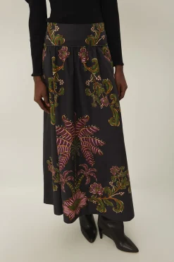 Ravenala Midi Skirt in Black