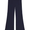 Rib Kick Flare Pant in Navy