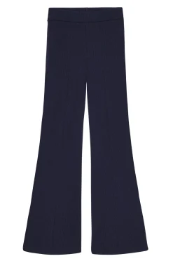 Rib Kick Flare Pant in Navy