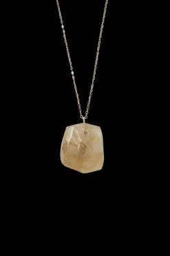 River Quartz Necklace with Diamond