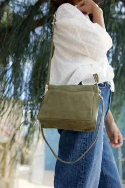 Rome Crossbody in Moss Suede