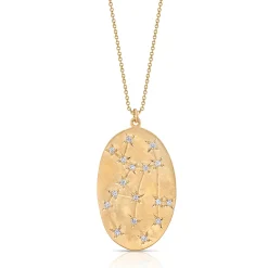 Sagittarius Astrology Necklace in Yellow Gold