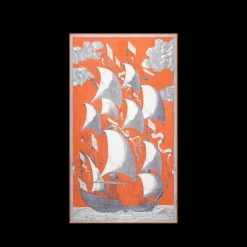 Sail Boat Scarf in Orange