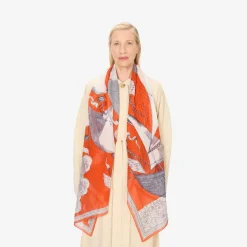 Sail Boat Scarf in Orange