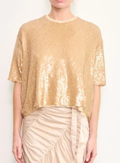 Shimmer Sequin Boy Shirt in Goldy