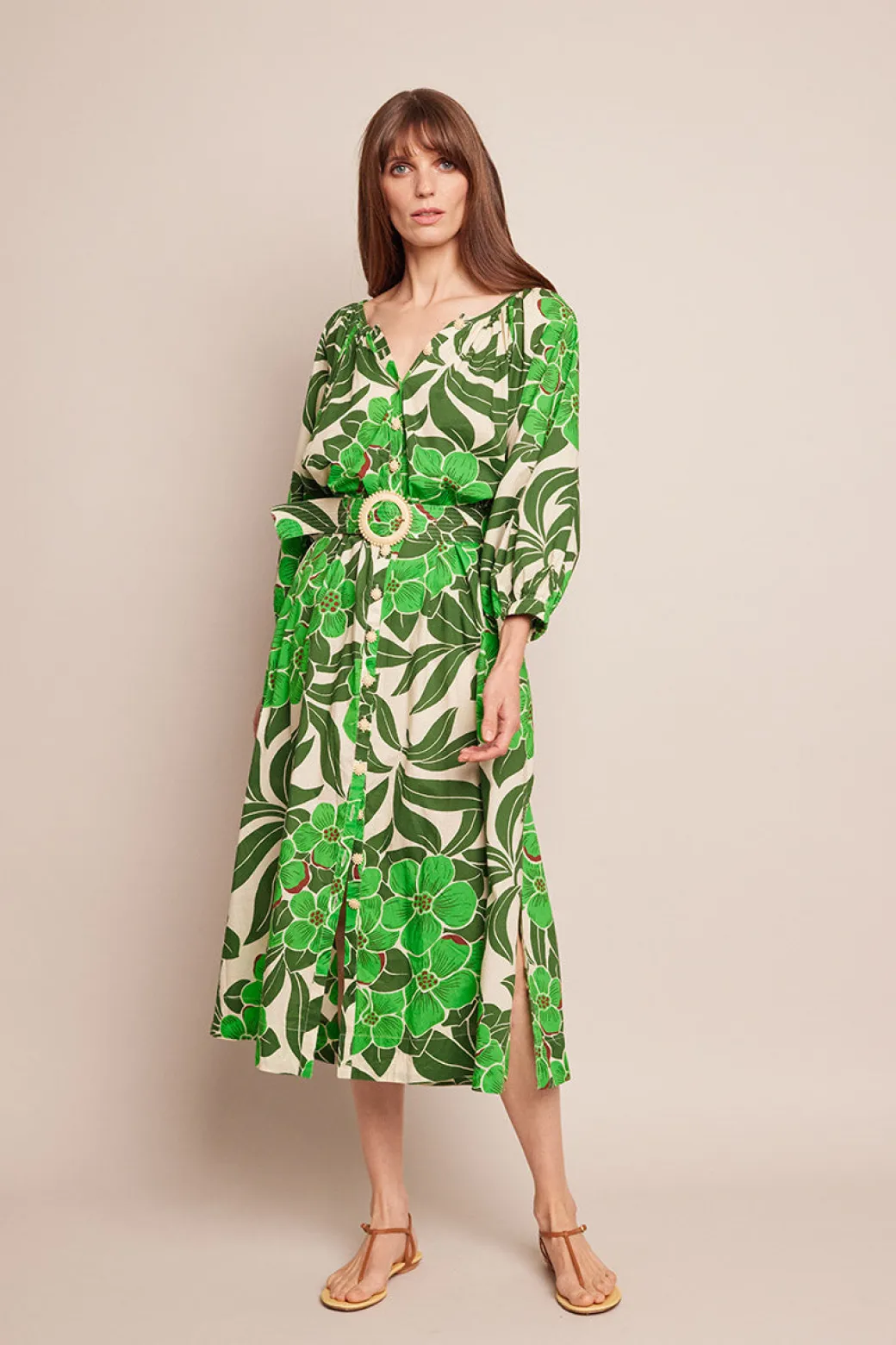 Simone Dress in Palm Beach Green