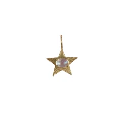 Small Moonstone Starlight Charm in Yellow Gold