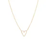 Small Open Heart Necklace in Yellow Gold