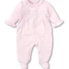 Smocked Footie Onesie in Pink