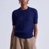 Softest Silk Cashmere Tee in Navy
