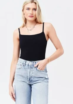 Square Neck Bodysuit in Black