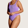 Square Neck Swimsuit in Lilac