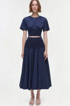 Stella Pleated Skirt in Midnight