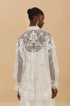 Swan Lake Guipure Shirt in Off-White