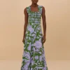 Swing Green Sleeveless Midi Dress in Tropical Green