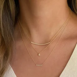 Taylor Elaine Diamond Pear Necklace in Yellow Gold