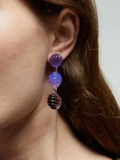 Textured 3 Drop Earrings