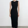 Textured Rib Sleeveless Maxi in Black