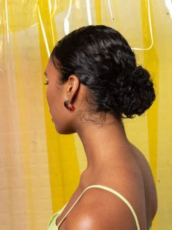 2 Tone Square Glass Hoops in Ultra Marine