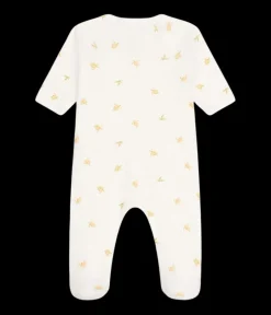 Turtle Side Snap Onesie in White