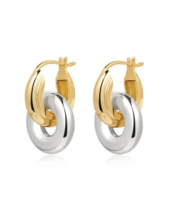 Two-Toned Interlock Hoops