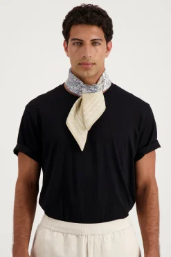 World Map Square Scarf in Natural