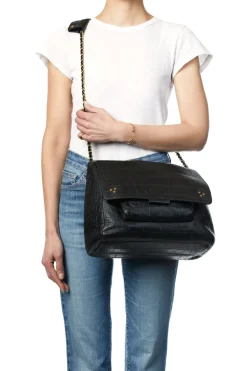 XL Lulu Bag in Noir Croco